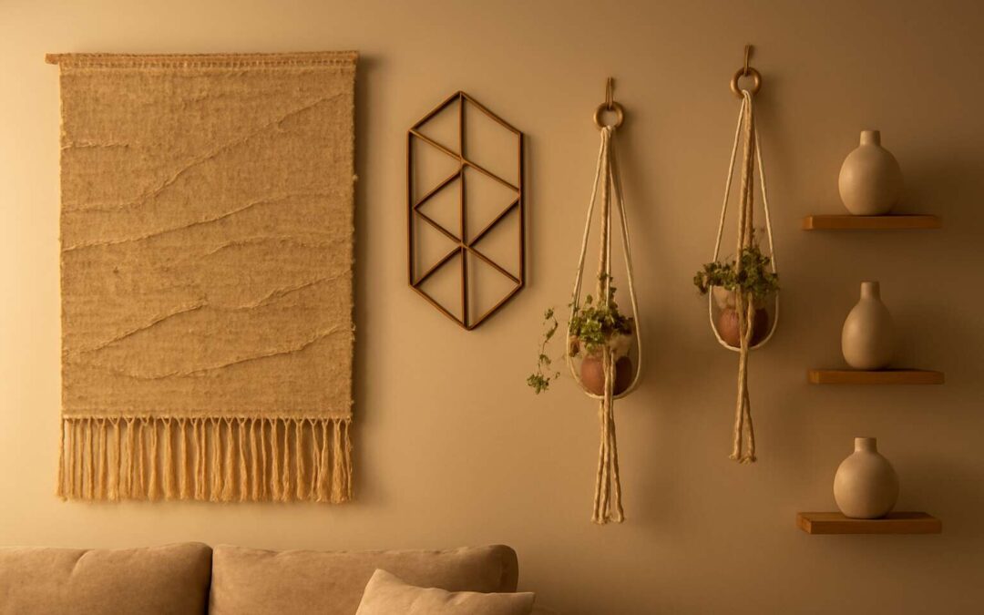 Transform your walls with wall decor that’s not pictures—textures, plants, and art.