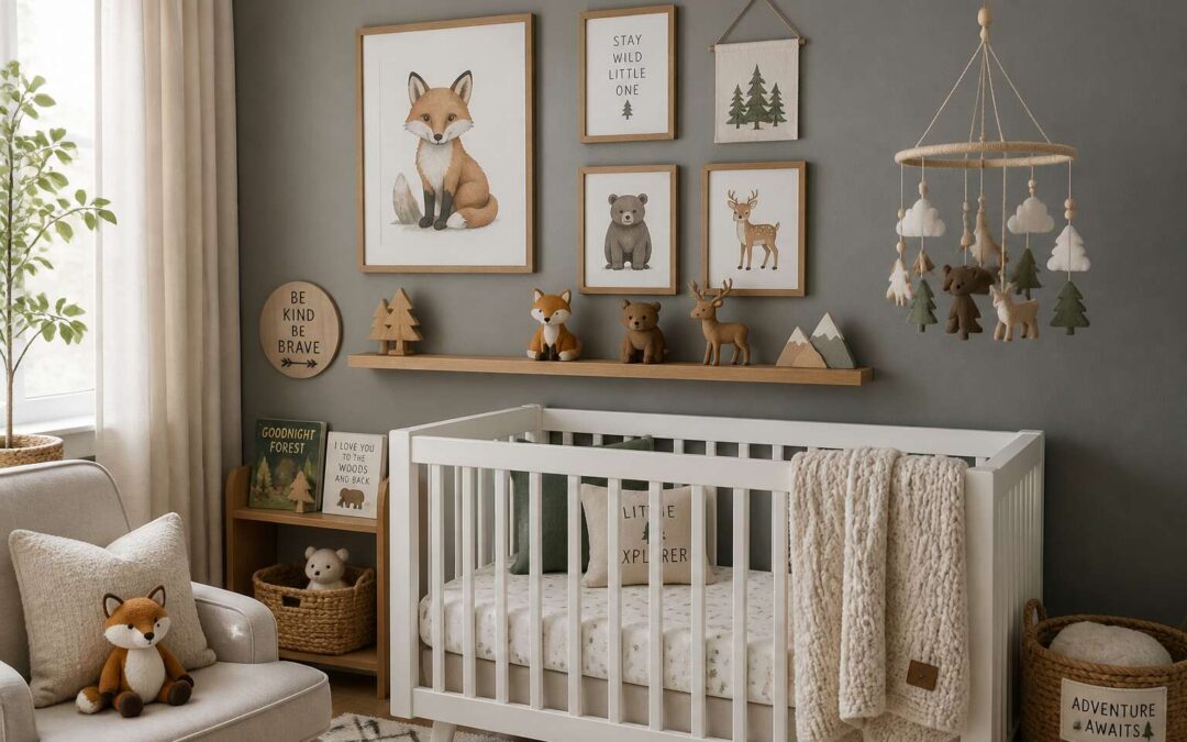 Wall decor nursery boy ideas for a playful, modern baby room.